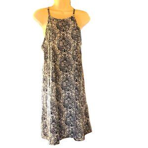 ANGIE Blue and White Paisley Sundress Spaghetti Strap Womens Medium